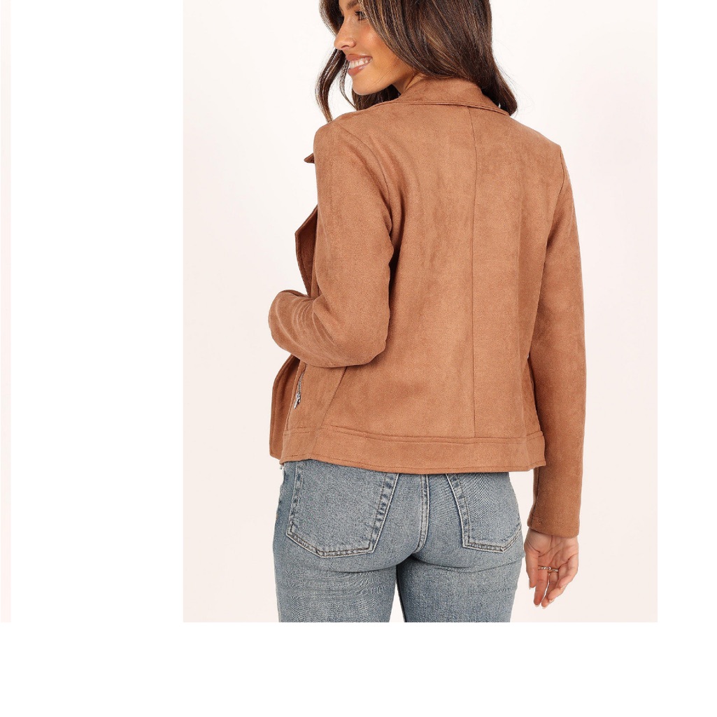 Petal & Pup Camel Suede-Effect Moto Jacket